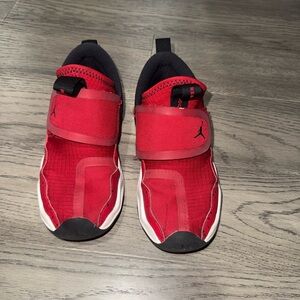 Boys Jordan’s Size 2 Shoes Red and Black Sneakers
